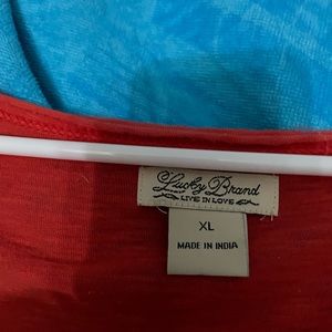 Lucky brand LS XL tie dye orange comfy shirt